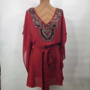 Gorgeous One-Size-Fits-All Chiffon blouse, Red